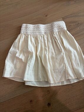 J. Crew Ivory Smocked-Waist Circle Skirt
